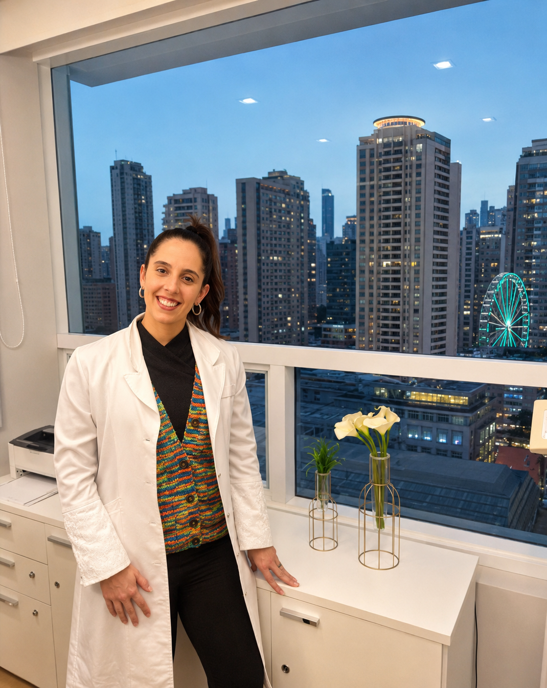 Dra. Julianne Pessequillo em seu consultório